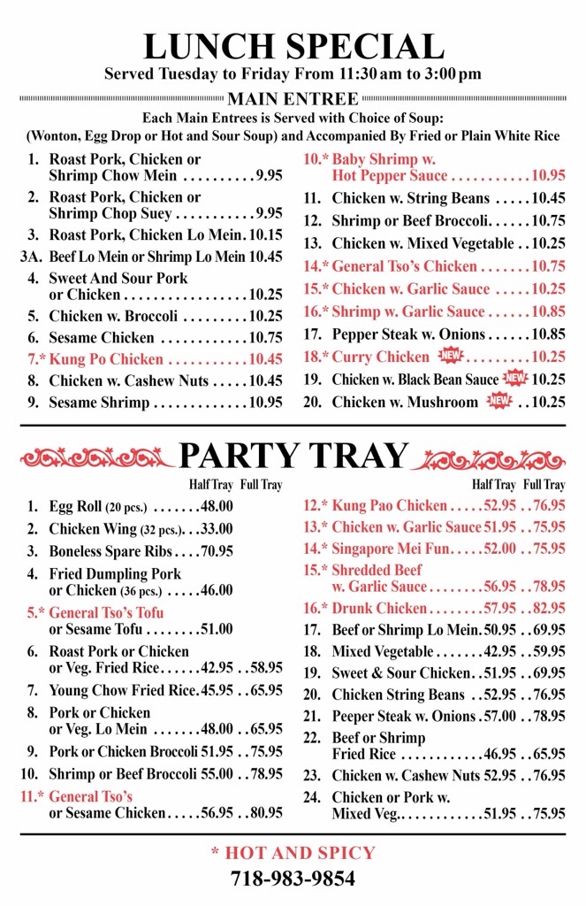 menu