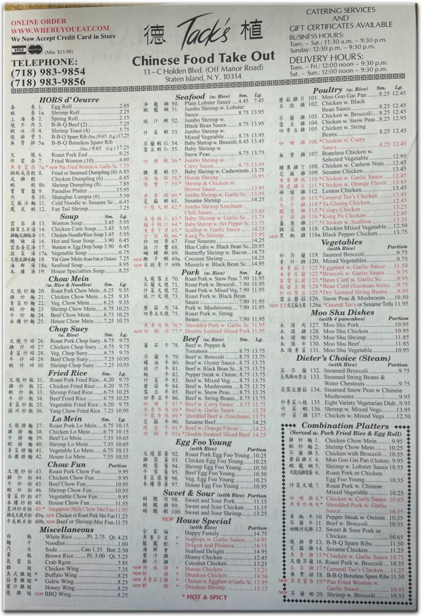 Tacks in Staten Island